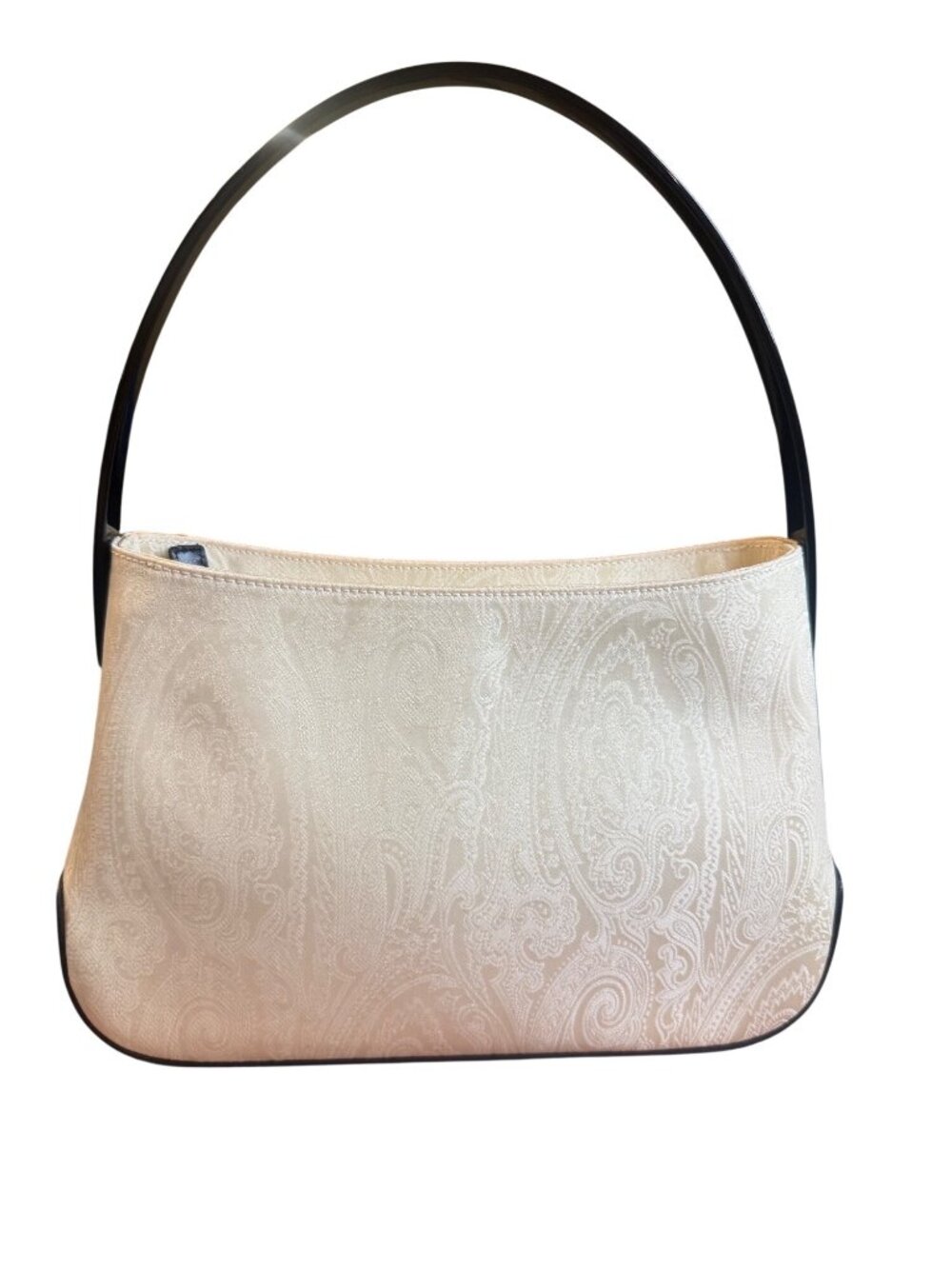 Etro Ivory Paisley Jacquard Nylon & Leather Bag With Guarantee Card & Box